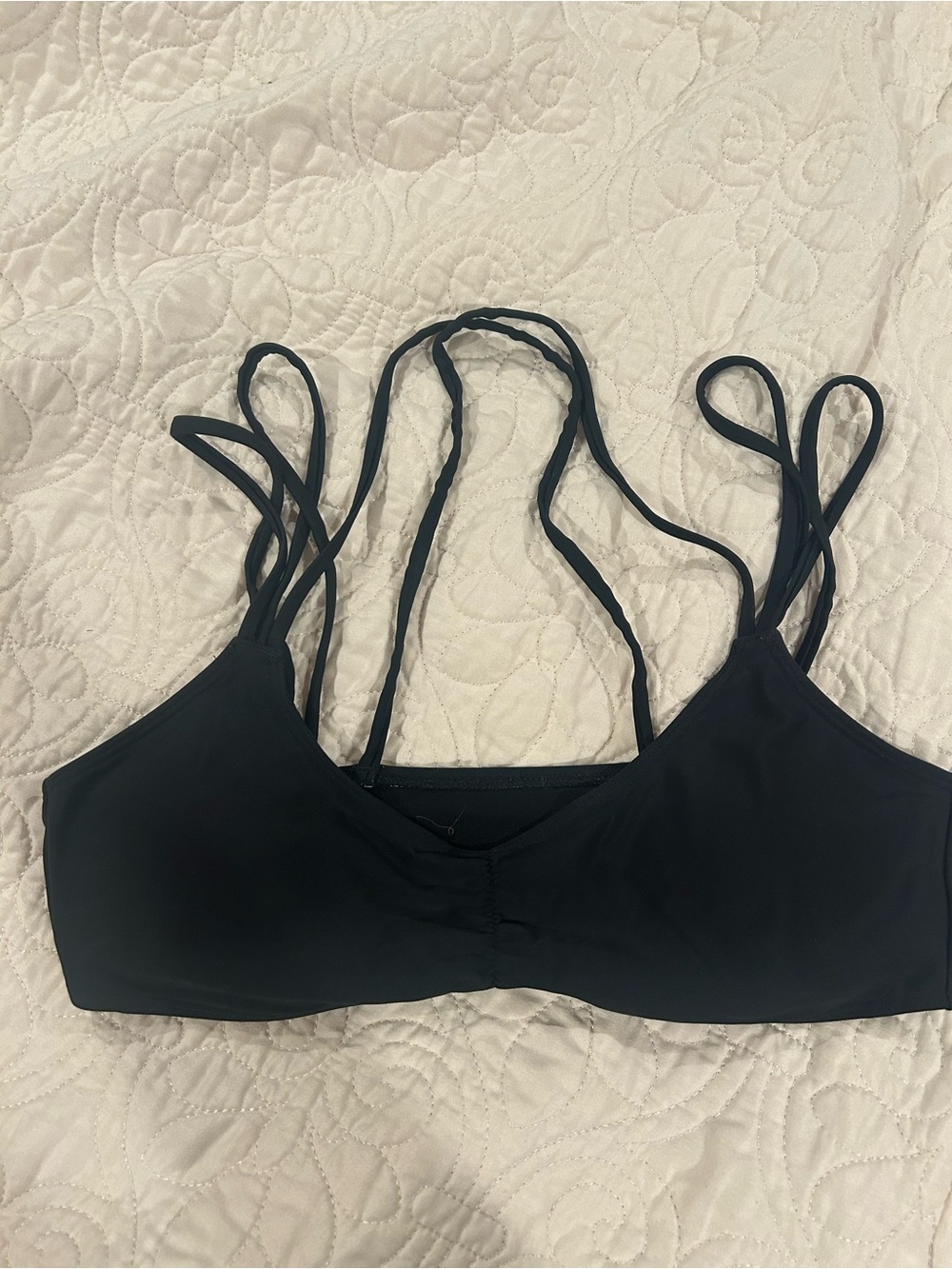 aerie Black Strappy Swim Bra